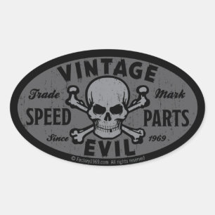 Adesivo Oval Mau Vintage 007B