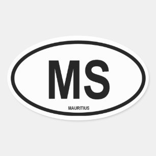 Adesivo Oval Maurícia "MS "