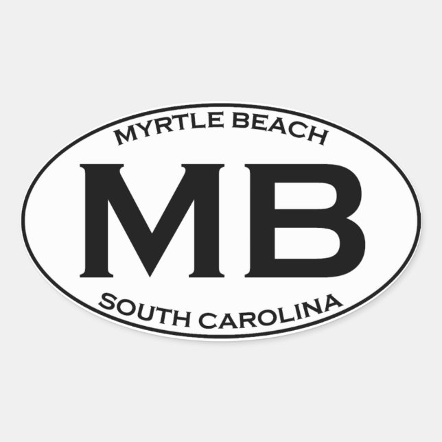 Adesivo Oval MB - Myrtle Beach Carolina do Sul (Frente)