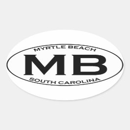 Adesivo Oval MB - Myrtle Beach Carolina do Sul