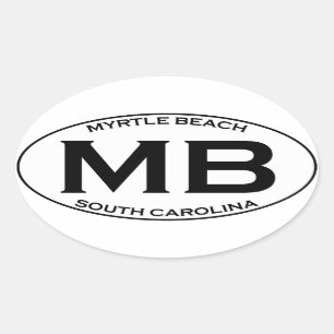 Adesivo Oval MB - Myrtle Beach Carolina do Sul