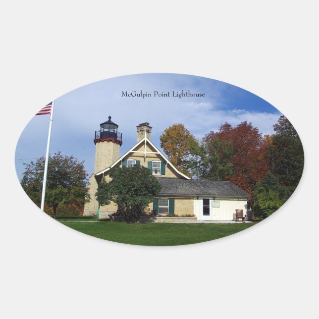 Adesivo Oval McGulpin Point Lighthouse sticker (Frente)