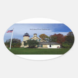 Adesivo Oval McGulpin Point Lighthouse sticker