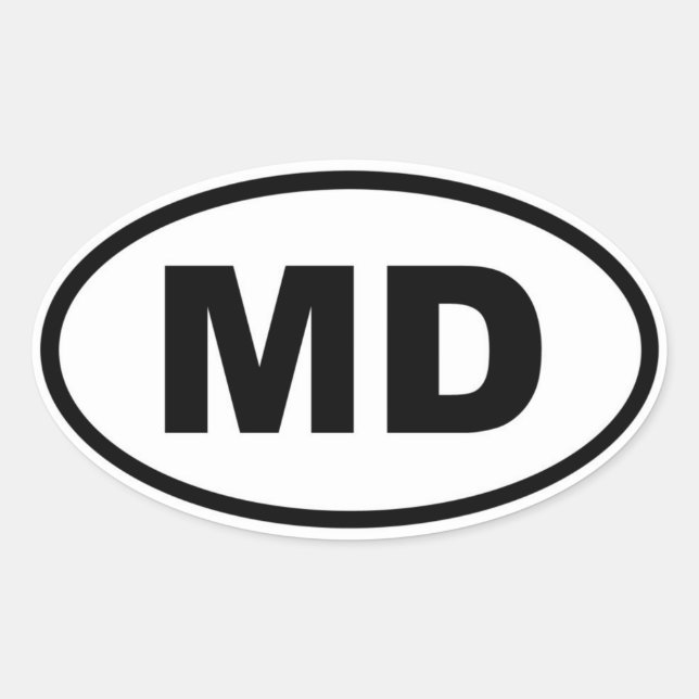 Adesivo Oval MD Maryland (Frente)