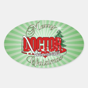 Adesivo Oval MÉDICO Gastroenterologista CHRISTMAS