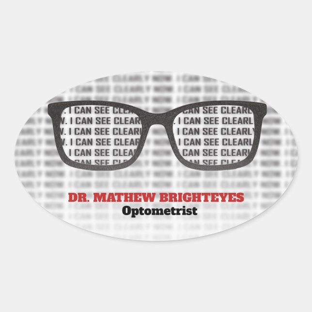 Adesivo Oval Médico Ocular Optometrista (Frente)