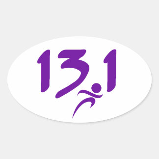 Adesivo Oval Meia-maratona roxa 13.1