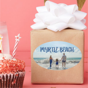 Adesivo Oval Memorabilia de Myrtle Beach Mude para qualquer pra