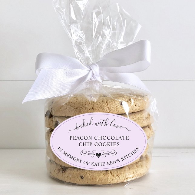 Adesivo Oval Memória Do Serviço Memorial De Vazio Com Favor De  (Memorial Service Memory Of Baked With Love Favor Oval Sticker)