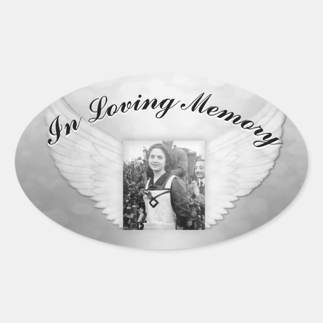 Adesivo Oval Memorial Sticker - Adicionar Foto (Frente)