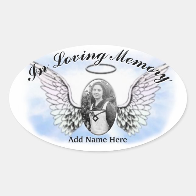 Adesivo Oval Memorial Sticker - Adicionar Foto (Frente)