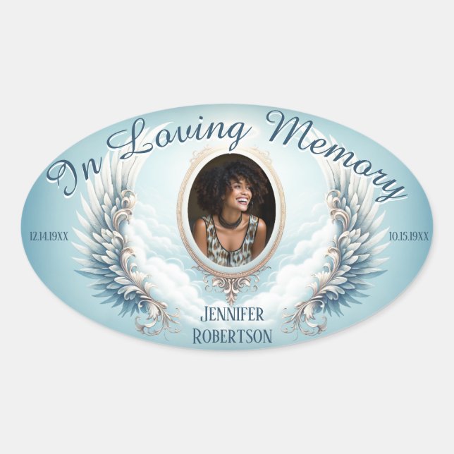 Adesivo Oval Memorial Sticker - Adicionar Foto (Frente)