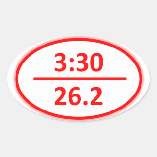 Adesivo Oval Menos de 3:30 para uma maratona