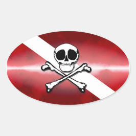 Adesivo Oval Mergulhador alegre