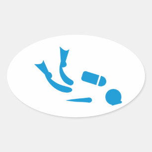 Adesivo Oval Mergulhador de mergulhador