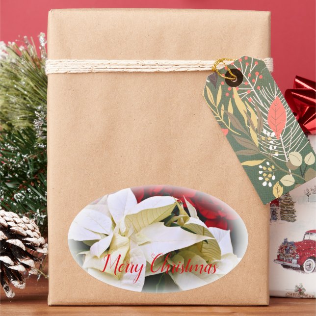 Adesivo Oval Merry Christmas (Feriado)