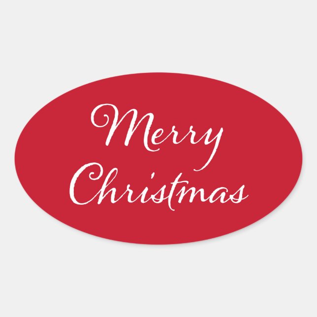 Adesivo Oval Merry Christmas Greeting (Frente)