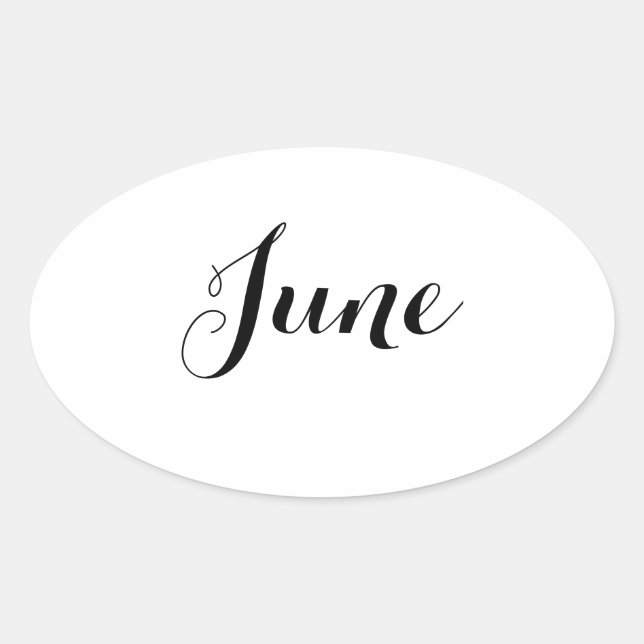 Adesivo Oval Mês com adesivos: junho (Frente)