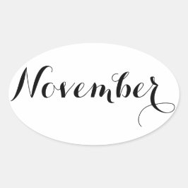 Adesivo Oval Mês com adesivos: novembro