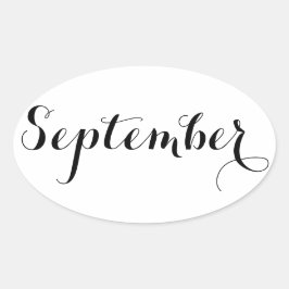 Adesivo Oval Mês com adesivos: setembro