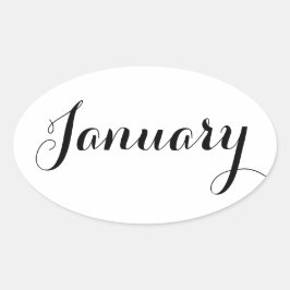 Adesivo Oval Meses com adesivos: Janeiro