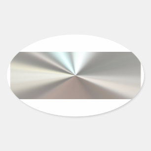 Adesivo Oval Metal de prata artístico