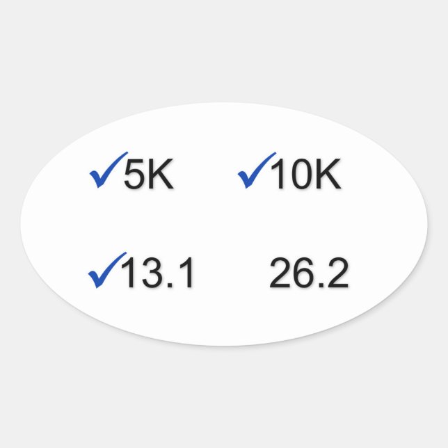 Adesivo Oval Metas da maratona (Frente)