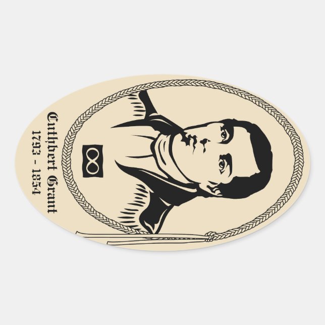 Adesivo Oval Metis Art Stickers First Nation Leader Sticker (Frente)