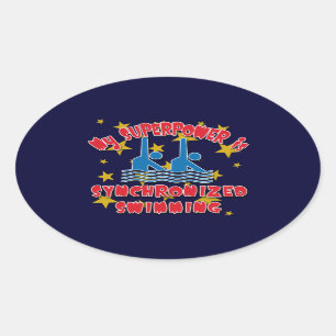 Adesivo Oval Meu Superpoder é Nadação Sincronizada