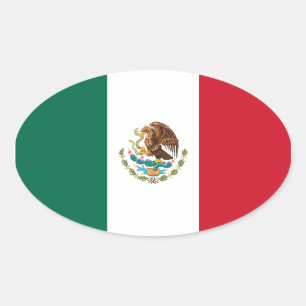 Adesivo Oval México/bandeira mexicana