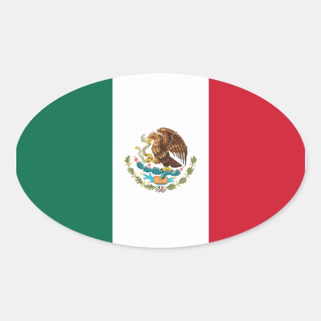 Adesivo Oval México/Bandeira Mexicana (Frente)