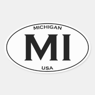 Adesivo Oval MI - Michigan USA