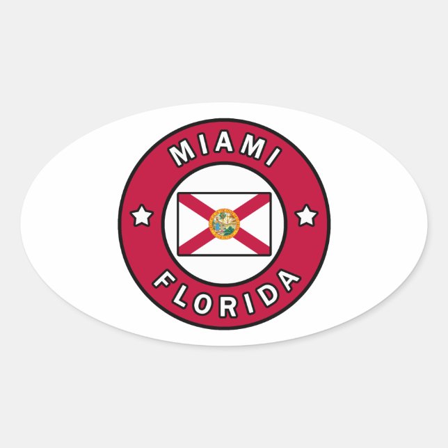 Adesivo Oval Miami Florida (Frente)