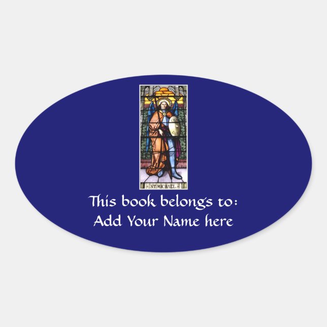 Adesivo Oval Michael, A Janela De Vidro Arcanjo (Frente)