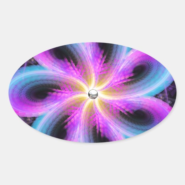 Adesivo Oval Midnight Bloom (Frente)