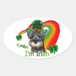 Adesivo Oval Miniatura Schnauzer St Patricks