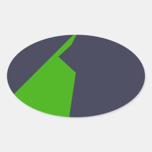 Adesivo Oval Minimalismo branco verde