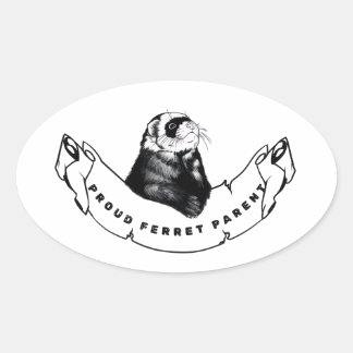 Adesivo Oval Minimalista para entusiastas de furões.