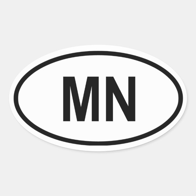 Adesivo Oval Minnesota "MN" (Frente)