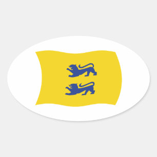 Adesivo Oval Minoria Dinamarquesa do Símbolo da Bandeira do Sch