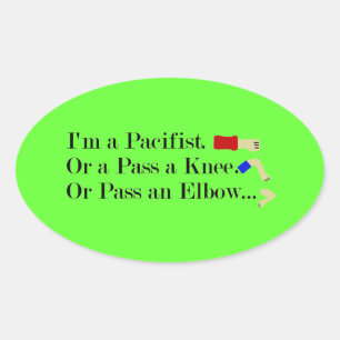 Adesivo Oval MMA Pacifist Humor Design