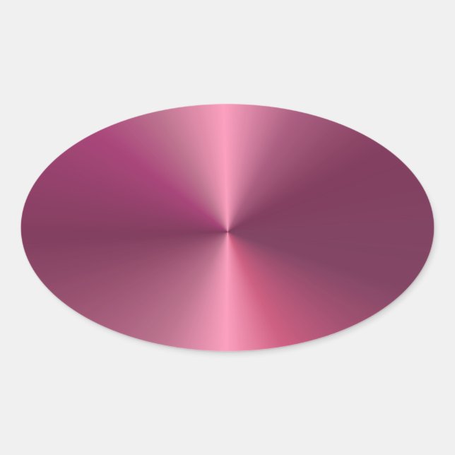 Adesivo Oval Modelo Cor-de-Rosa Elegante Branco com Visual Metá (Frente)