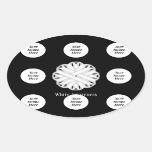 Adesivo Oval Modelo da Flower Branca por Kenneth Yoncich