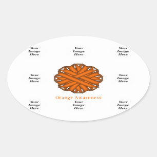 Adesivo Oval Modelo de Flower Laranja por Kenneth Yoncich