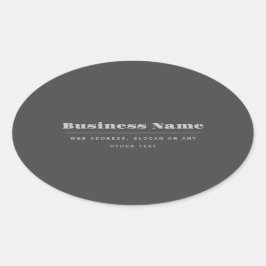 Adesivo Oval Modelo de Texto Retromoderno Editável | Cinza Escu