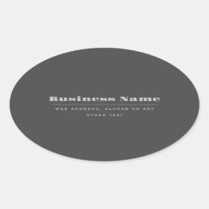 Adesivo Oval Modelo de Texto Retromoderno Editável   Cinza Escu