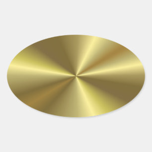 Adesivo Oval Modelo em Branco com Visual Metálico Dourado Elega
