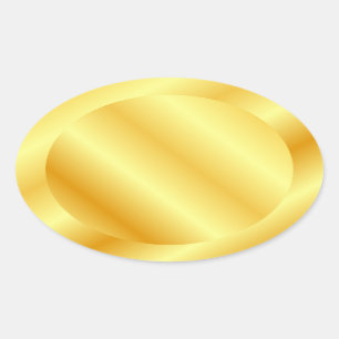 Adesivo Oval Modelo em Ouro Falso Adicionar Texto Monograma