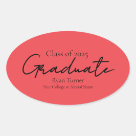 Adesivo Oval Modern script graduation