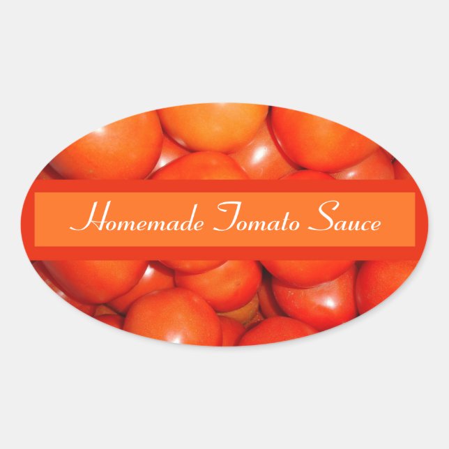 Adesivo Oval Molho De Tomate/Etiqueta De Conserva Seca (Frente)